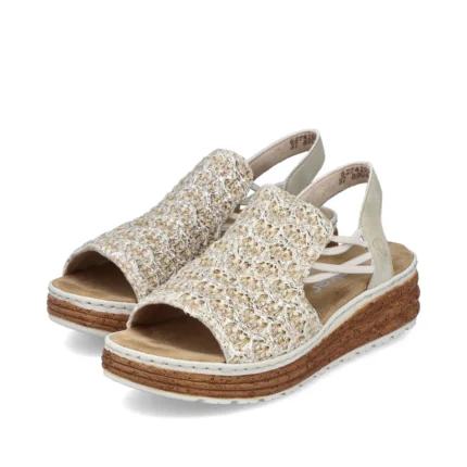 Rieker 62741-60 Ladies Sandals-Beige